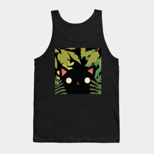 Black Cat win the Forest Design | Handmade Illustration | Kawaii Christmas Present | By Atelier Serakara Tank Top